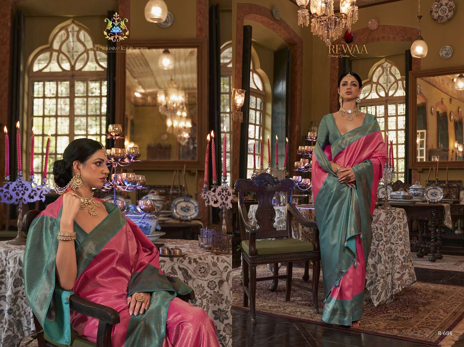 Rewaa Devsena Traditional Kanjivaram Silk Saree Wholesale catalog
