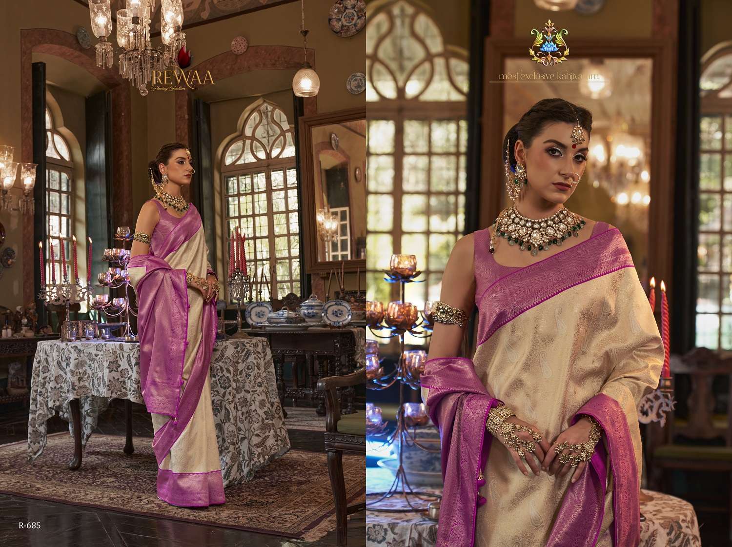 Rewaa Devsena Traditional Kanjivaram Silk Saree Wholesale catalog