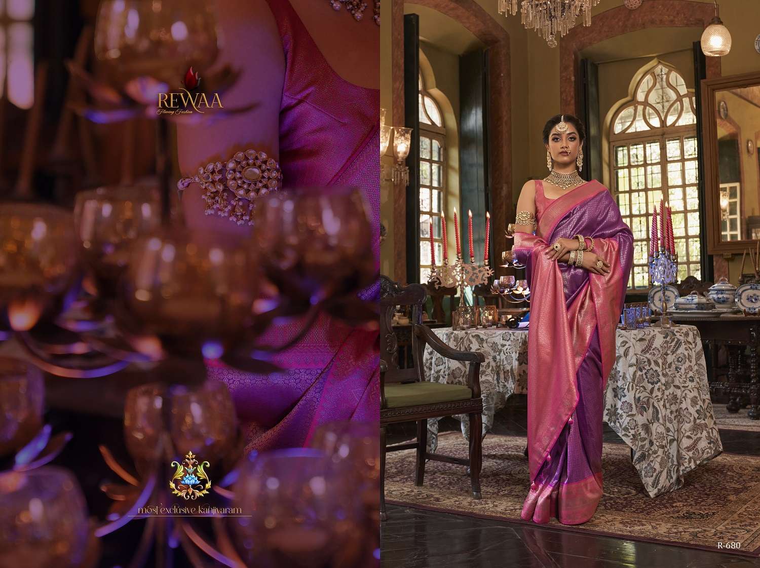 Rewaa Devsena Traditional Kanjivaram Silk Saree Wholesale catalog