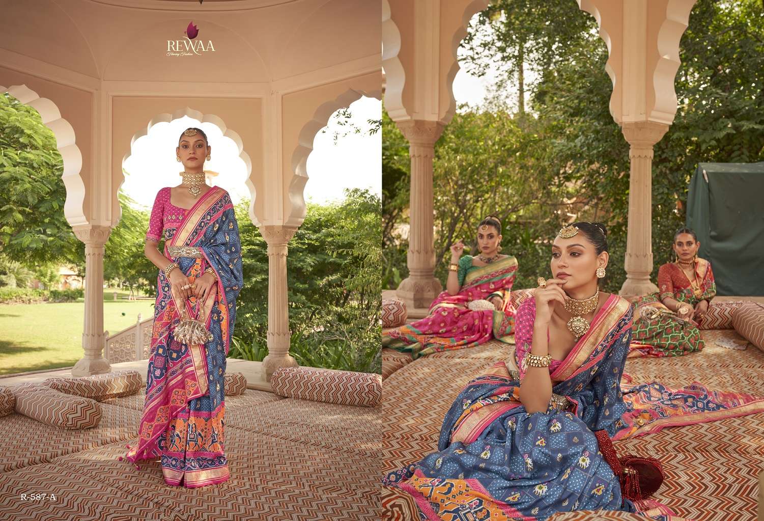 Rewaa Morkala Designer Patola Silk Saree Wholesale catalog