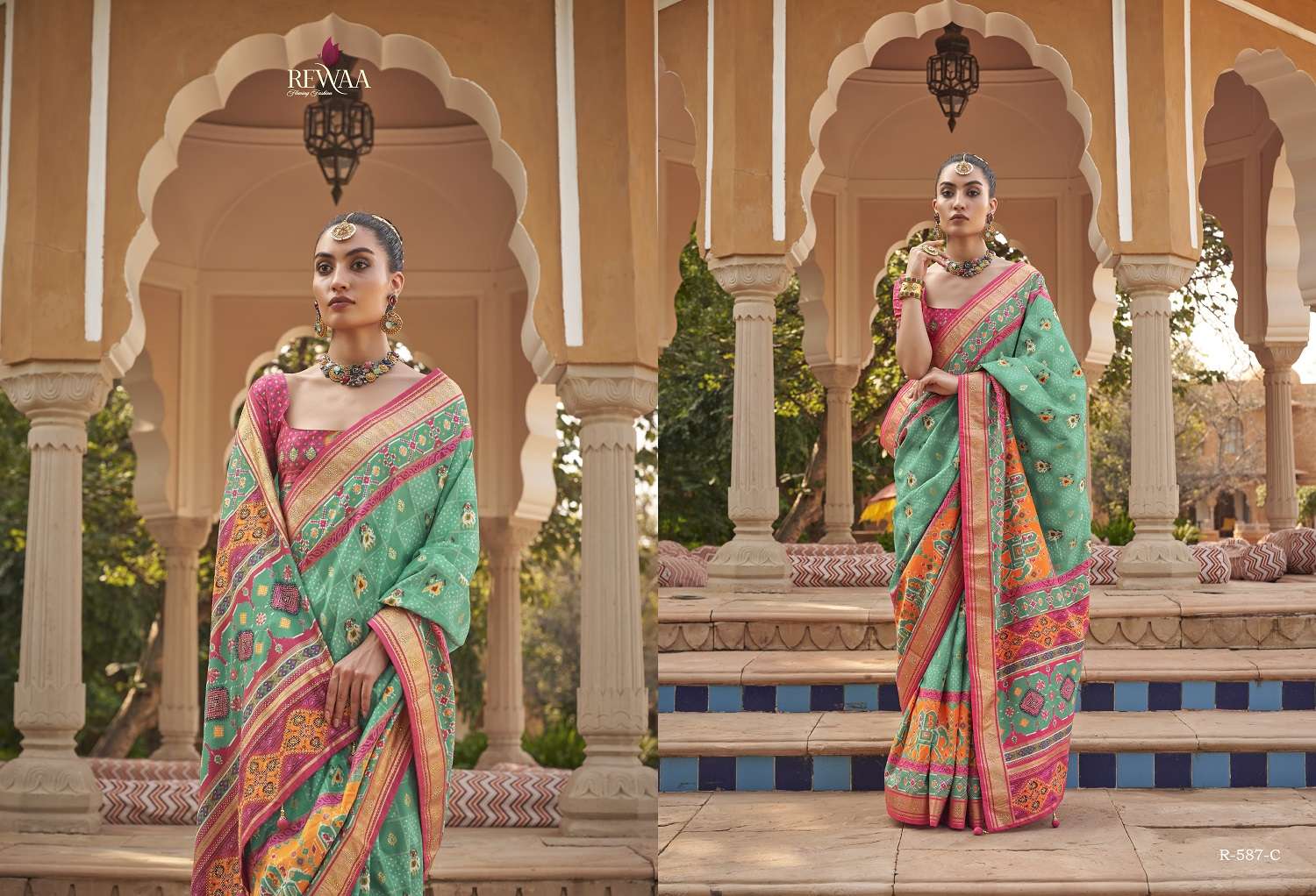 Rewaa Morkala Designer Patola Silk Saree Wholesale catalog