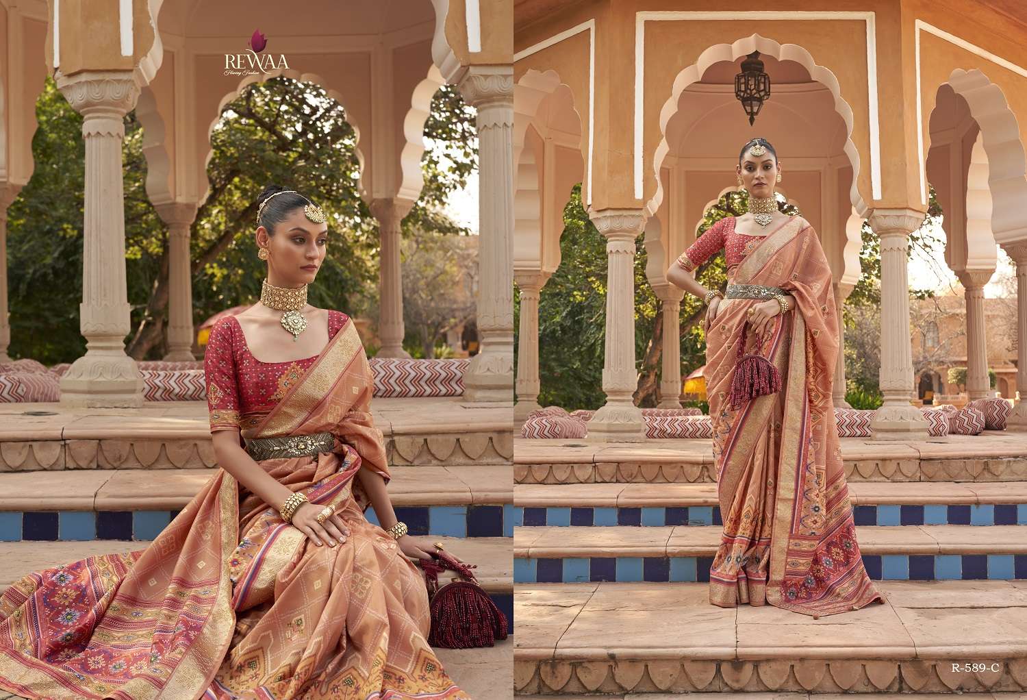 Rewaa Morkala Designer Patola Silk Saree Wholesale catalog