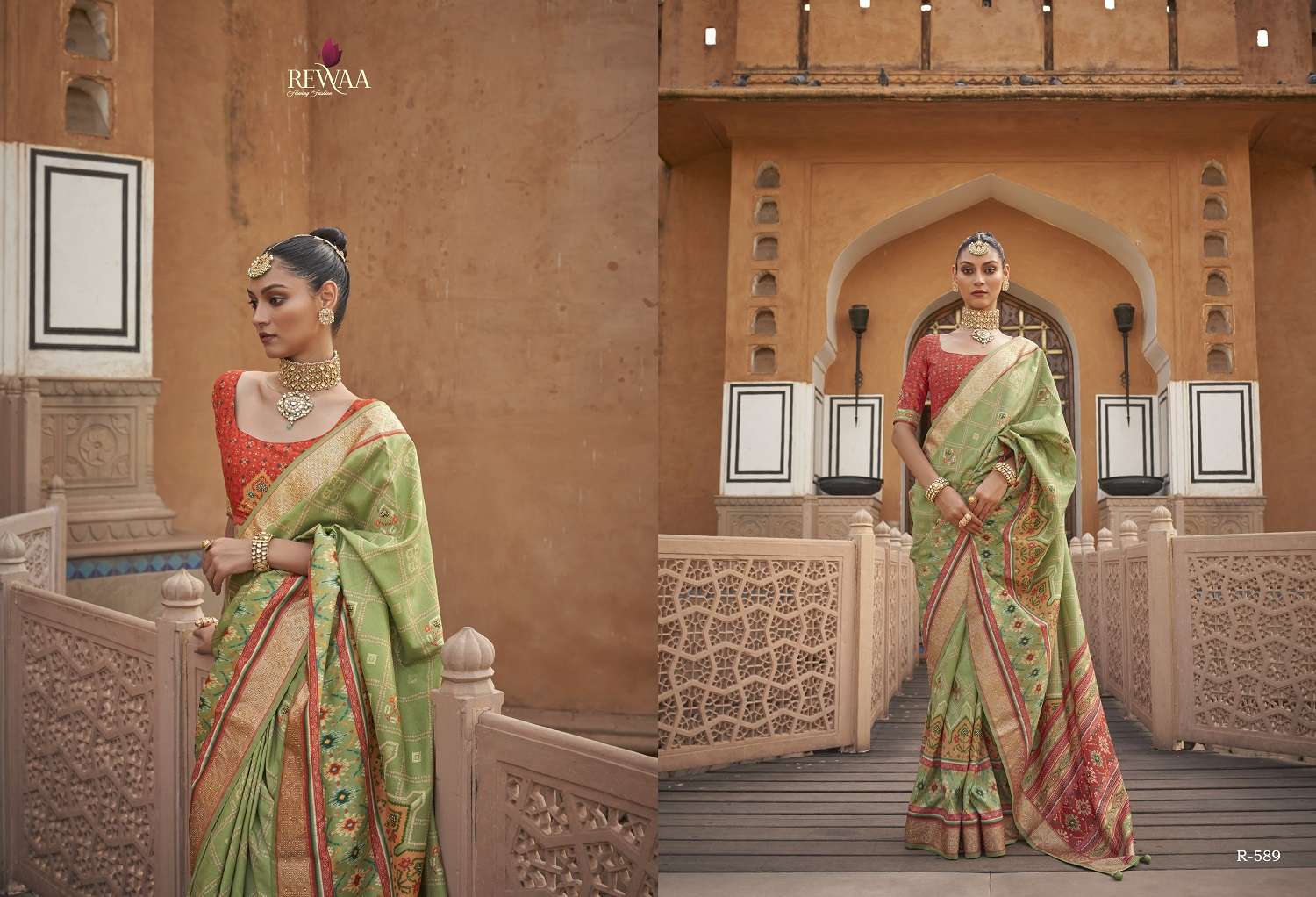 Rewaa Morkala Designer Patola Silk Saree Wholesale catalog