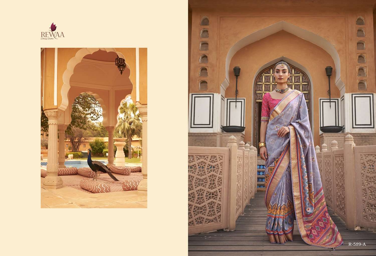 Rewaa Morkala Designer Patola Silk Saree Wholesale catalog