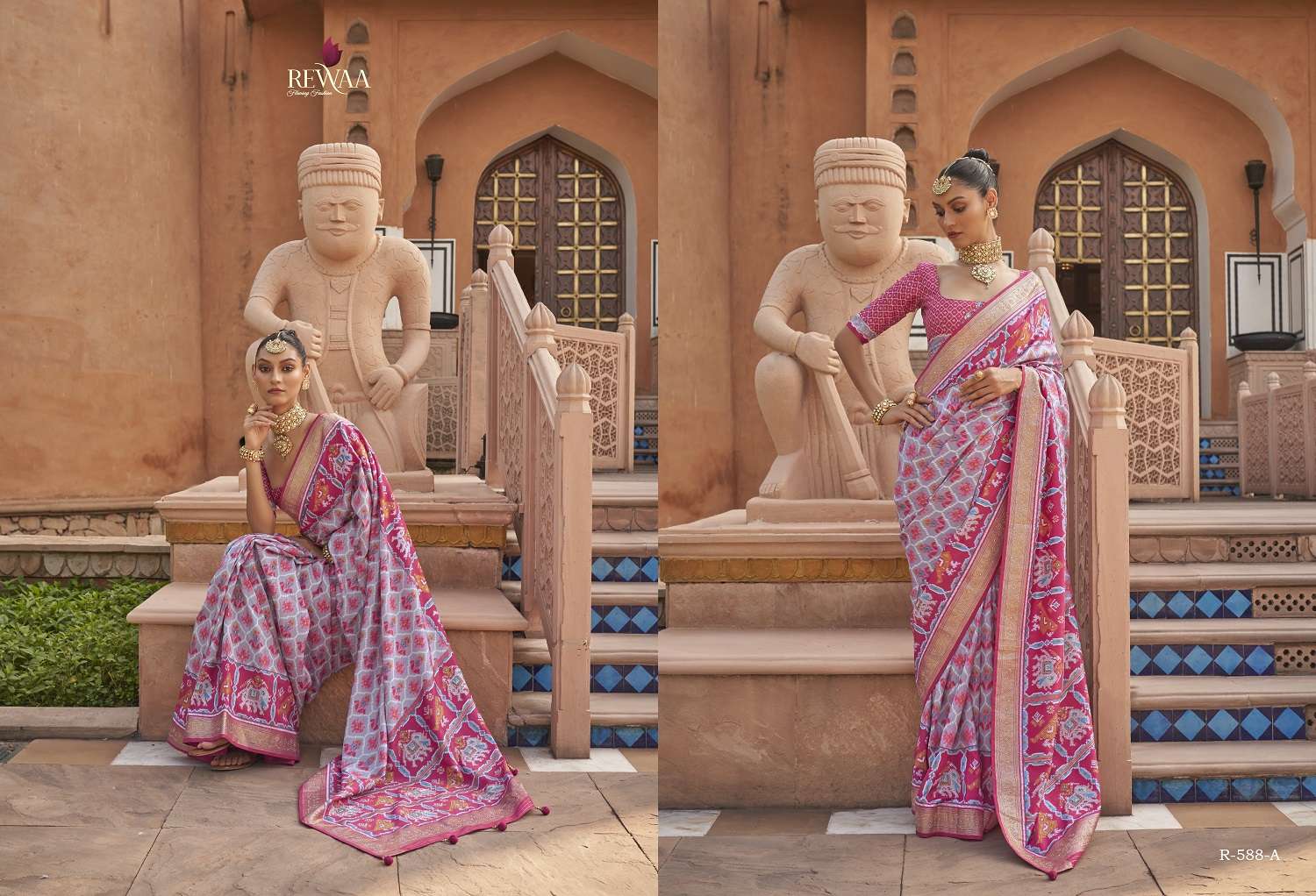 Rewaa Morkala Designer Patola Silk Saree Wholesale catalog