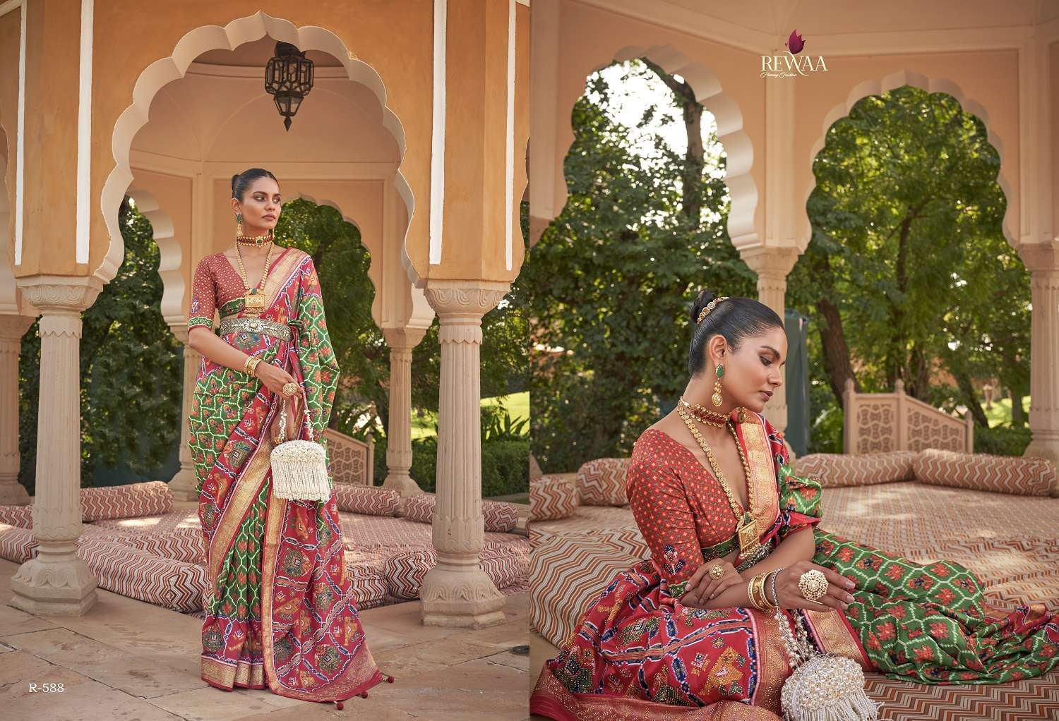 Rewaa Morkala Designer Patola Silk Saree Wholesale catalog
