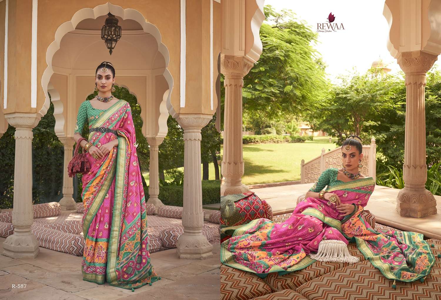 Rewaa Morkala Designer Patola Silk Saree Wholesale catalog