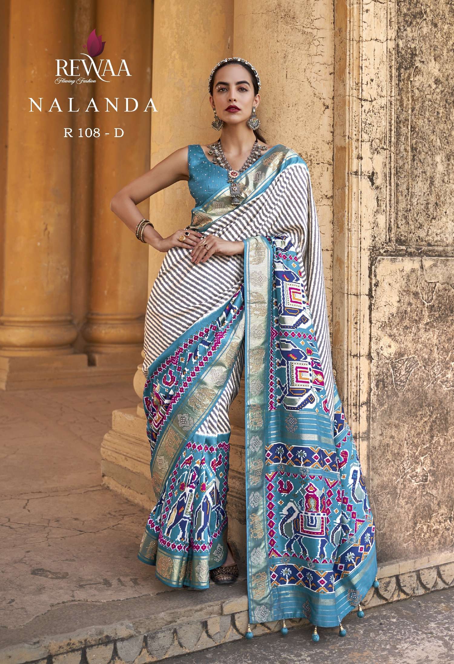 Rewaa Nalanda Designer Patola Silk Saree Wholesale catalog