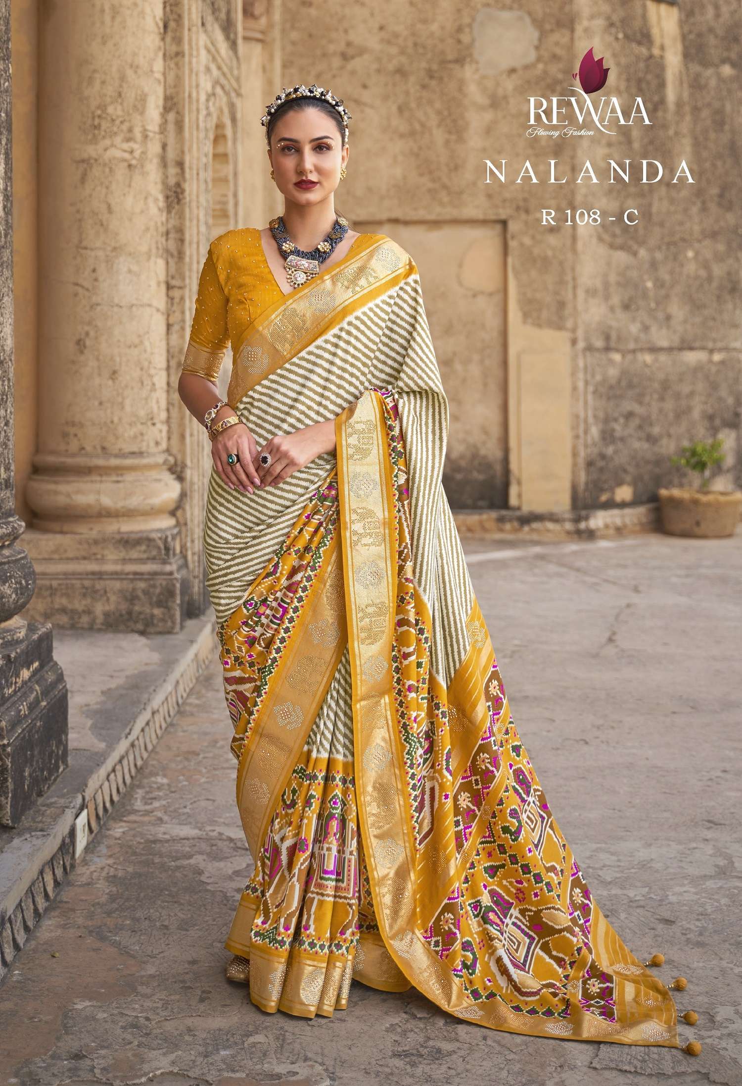 Rewaa Nalanda Designer Patola Silk Saree Wholesale catalog