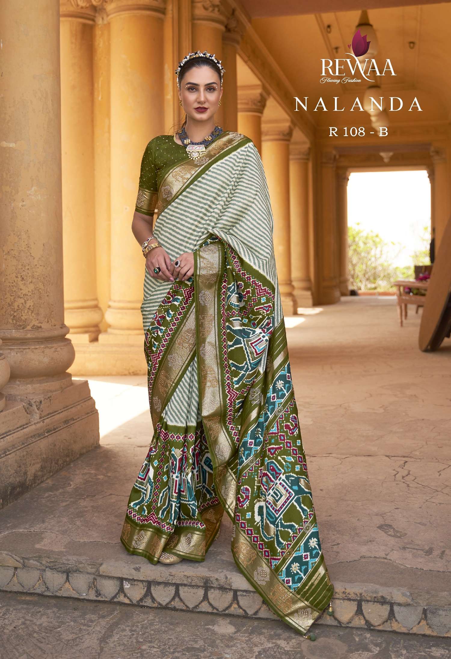 Rewaa Nalanda Designer Patola Silk Saree Wholesale catalog