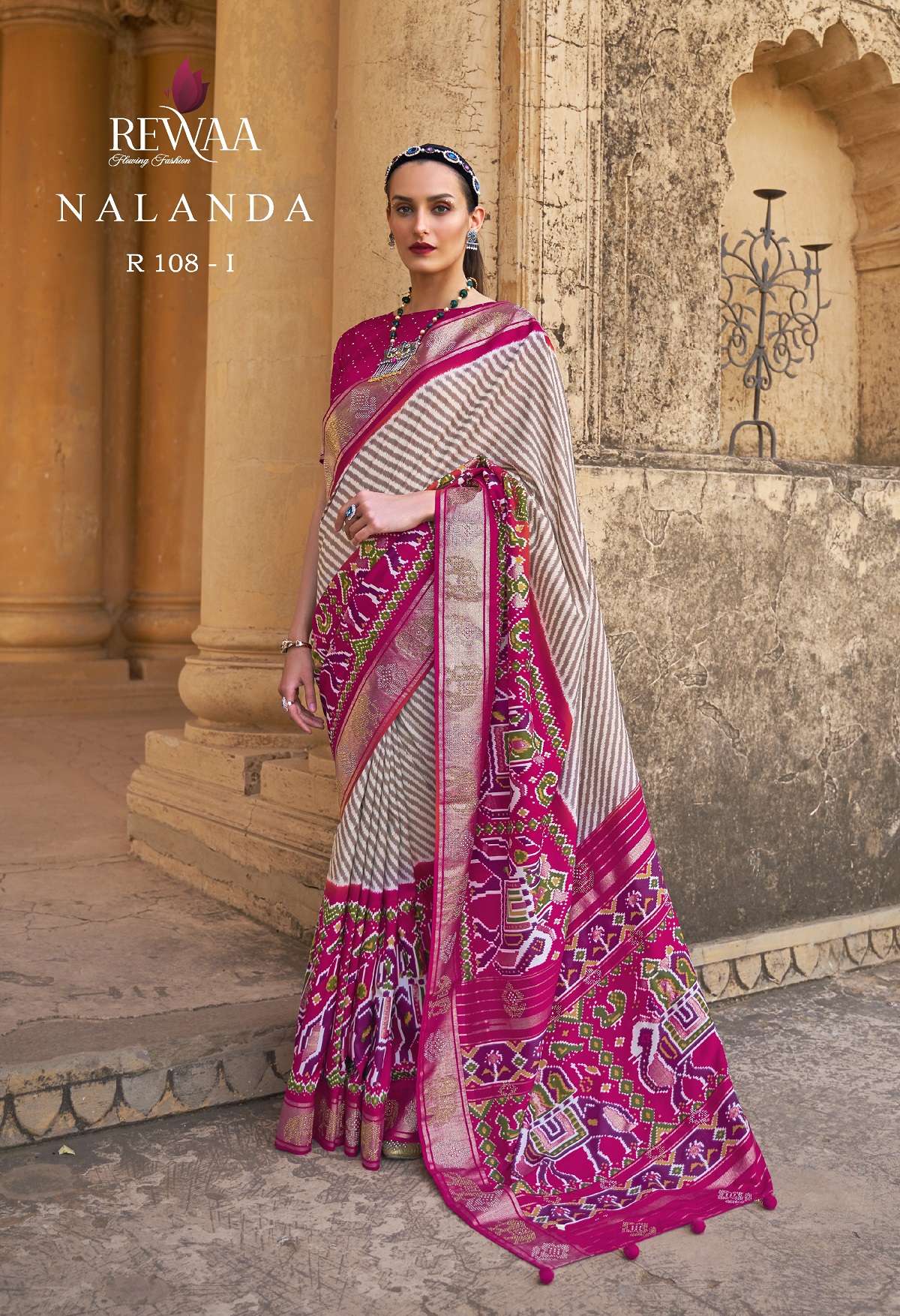 Rewaa Nalanda Designer Patola Silk Saree Wholesale catalog