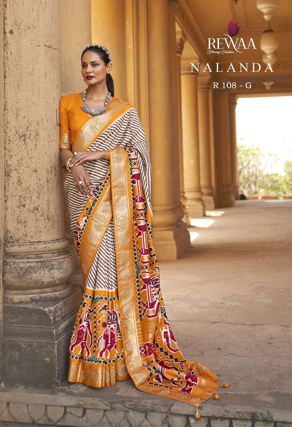 Rewaa Nalanda Designer Patola Silk Saree Wholesale catalog