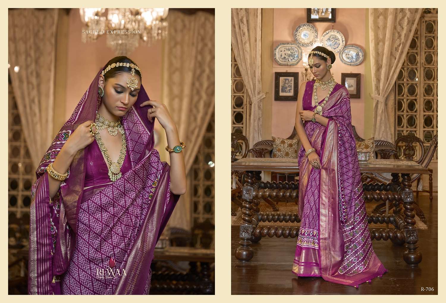 Rewaa Param Patola Pochampally Silk Saree Wholesale catalog