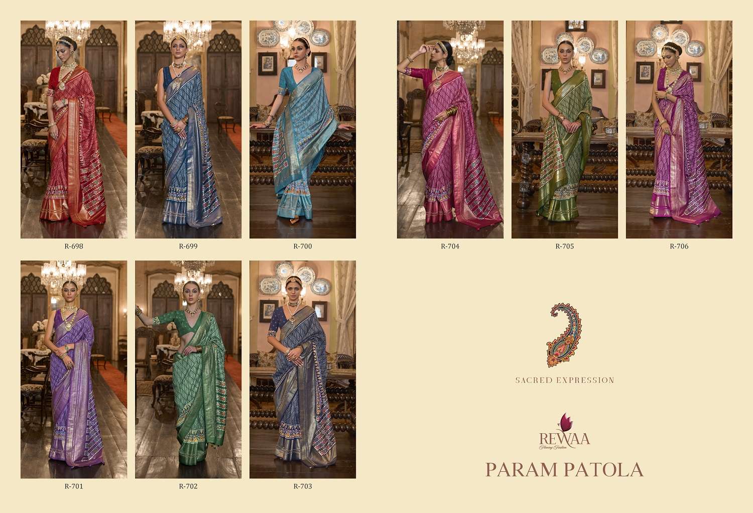 Rewaa Param Patola Pochampally Silk Saree Wholesale catalog