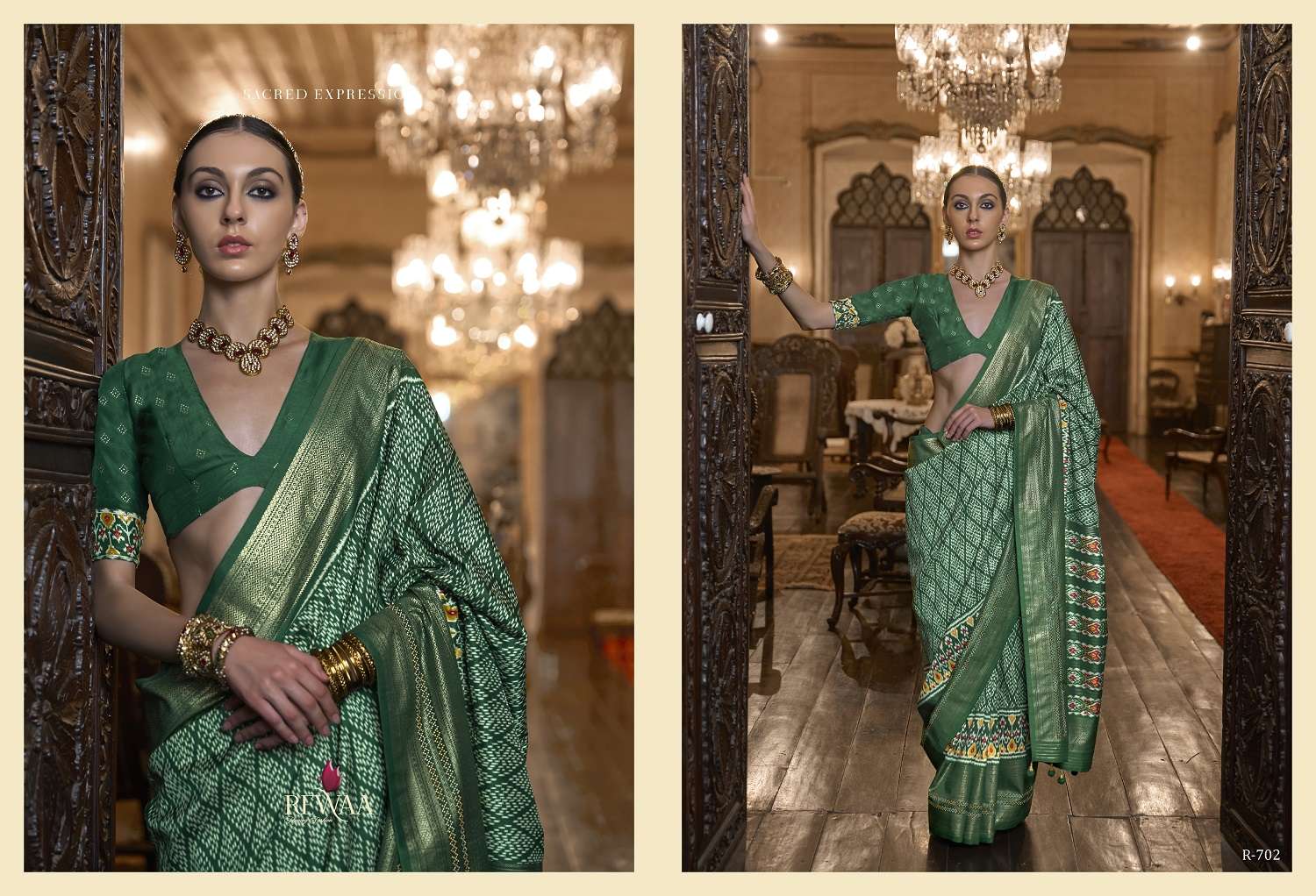 Rewaa Param Patola Pochampally Silk Saree Wholesale catalog