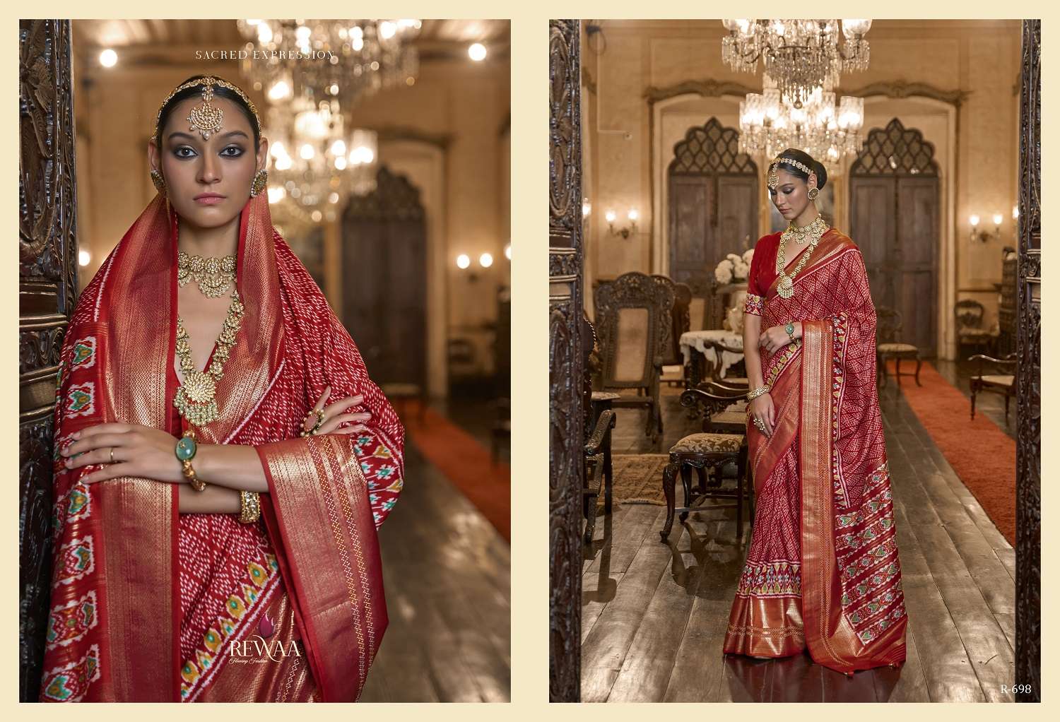 Rewaa Param Patola Pochampally Silk Saree Wholesale catalog