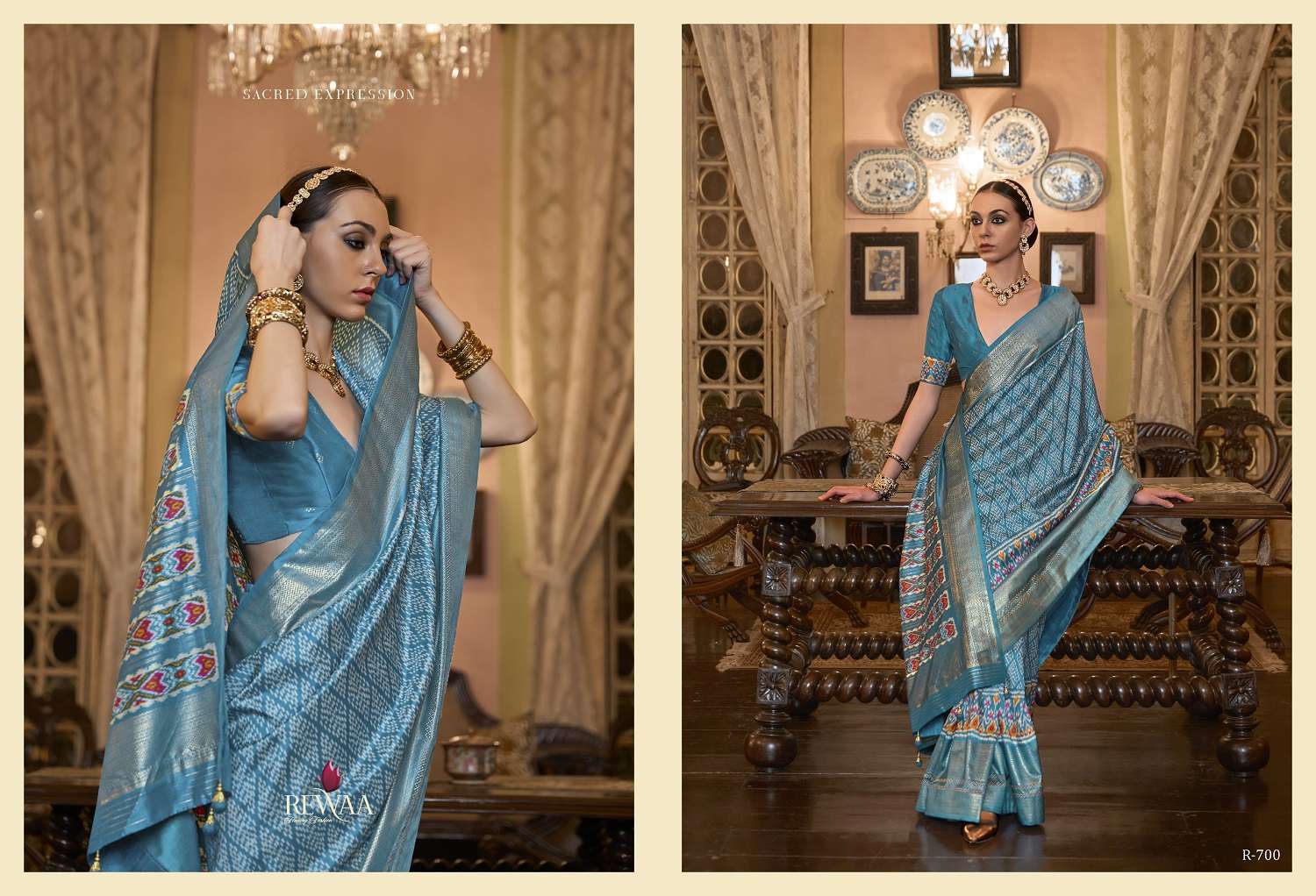 Rewaa Param Patola Pochampally Silk Saree Wholesale catalog