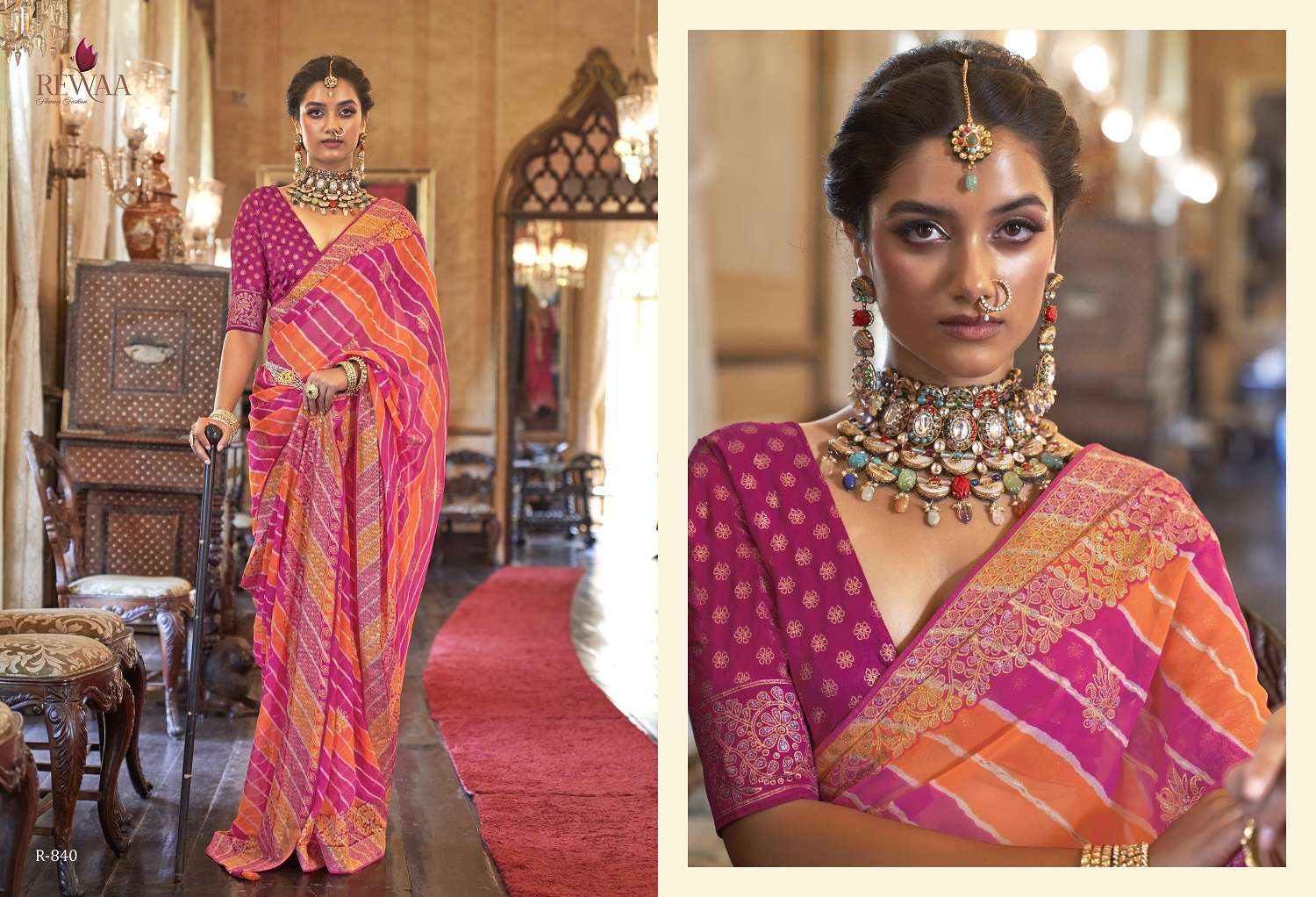 Rewaa Queen Exclusive Designer Georgette Saree Wholesale catalog