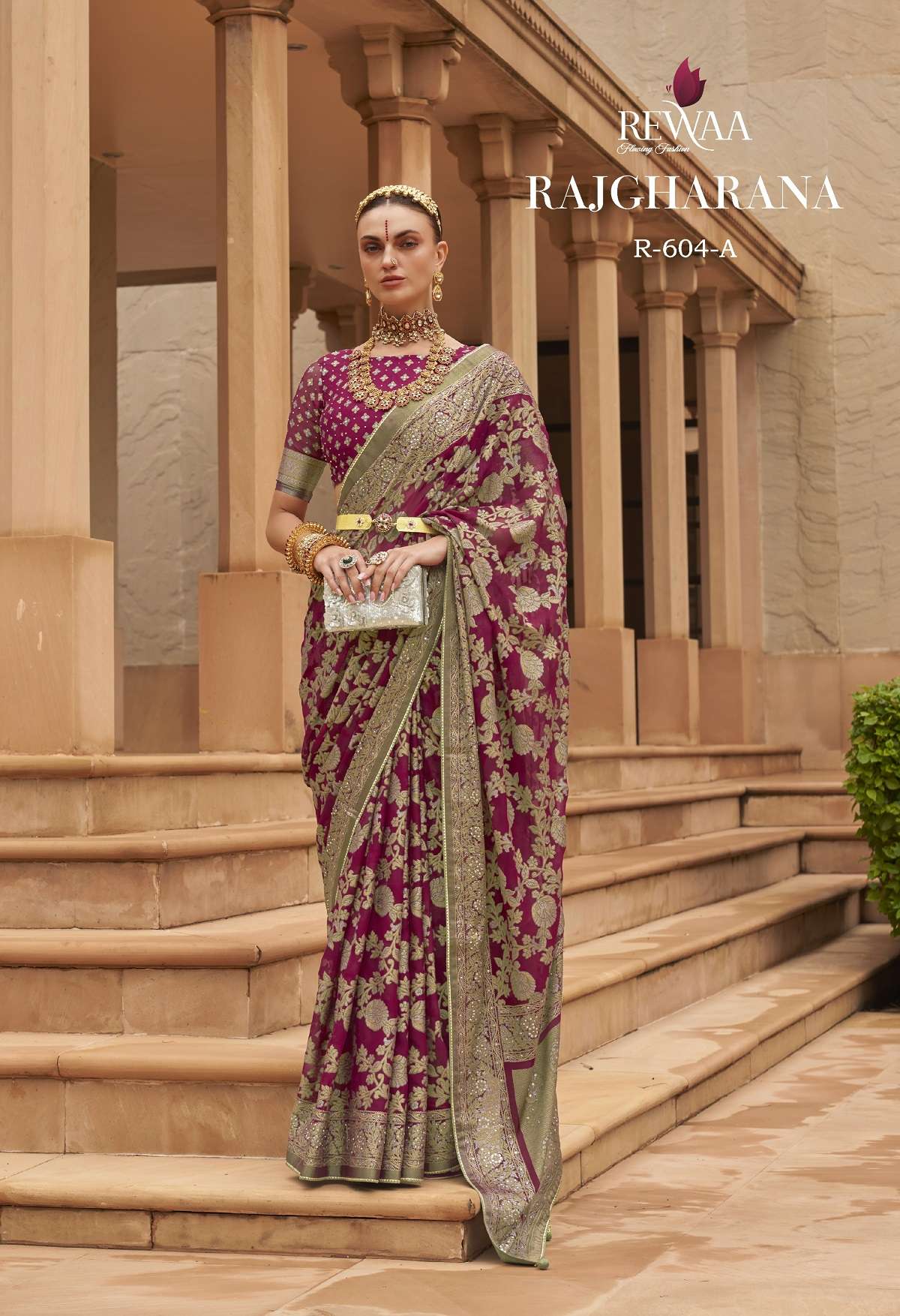 Rewaa Rajgharana Designer Banarasi Brasso Saree Wholesale catalog