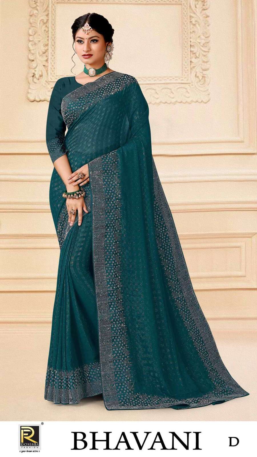 Ronisha Bhavani Stone Work Designer Saree Collection Wholesale catalog