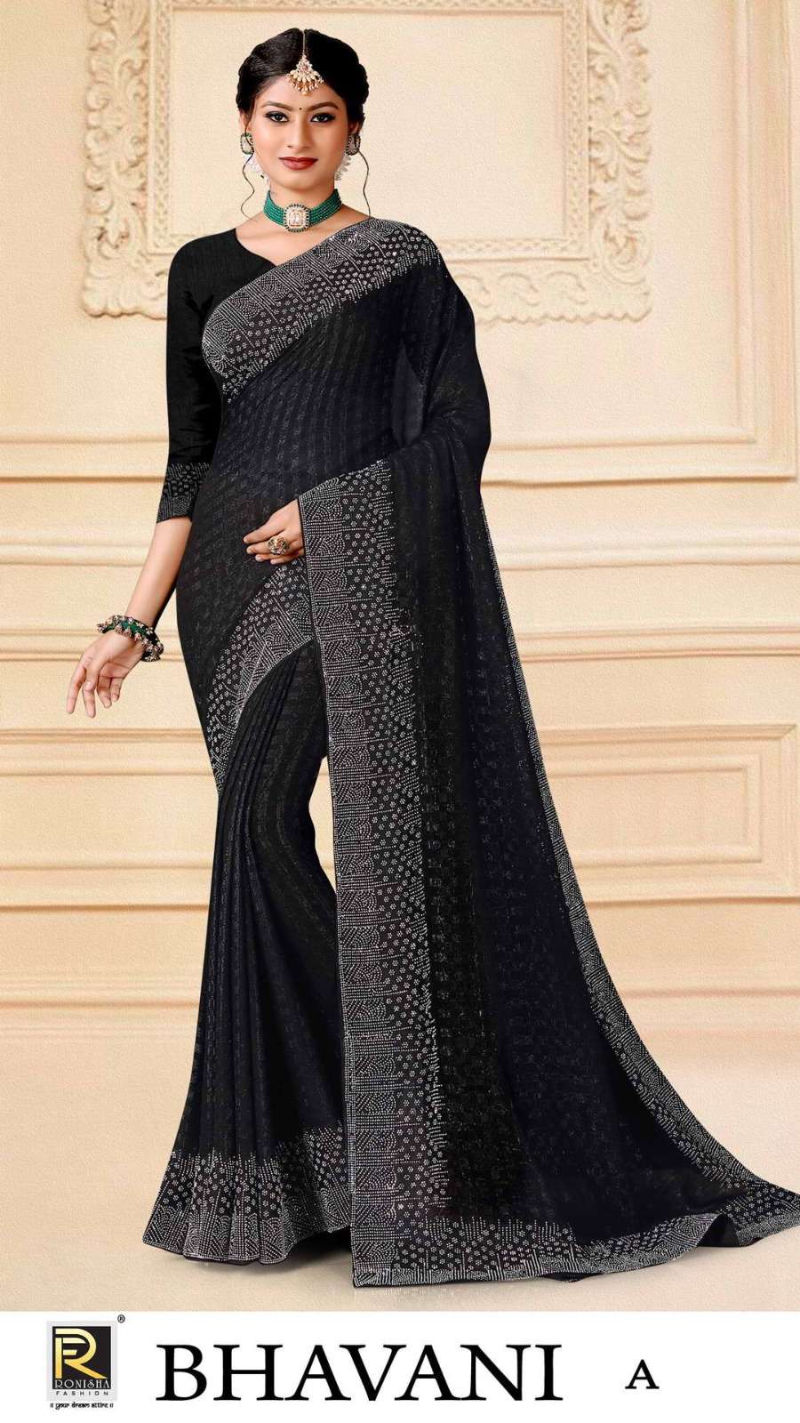 Ronisha Bhavani Stone Work Designer Saree Collection Wholesale catalog