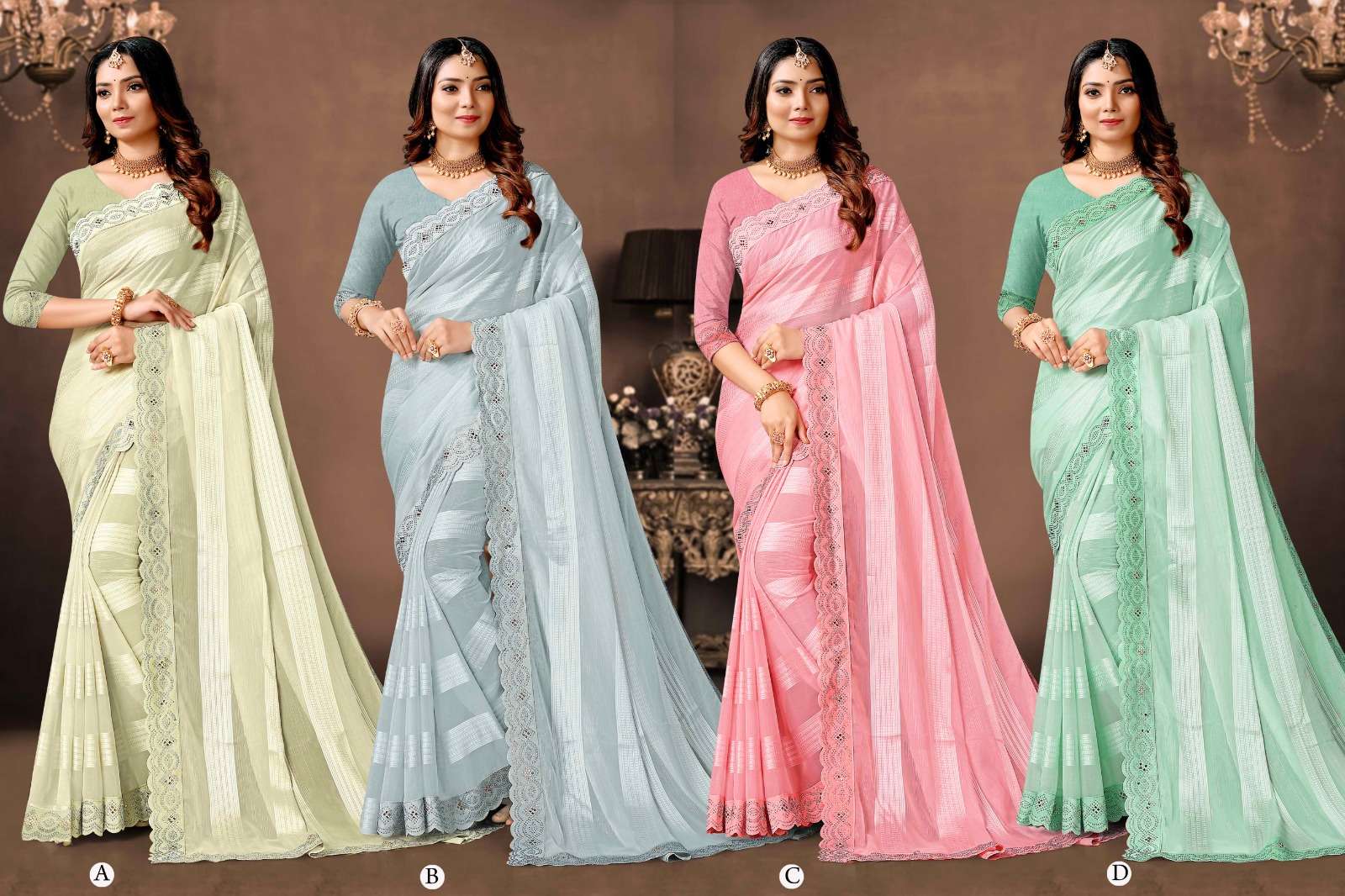 Ronisha ekta self pattern fancy designer sarees