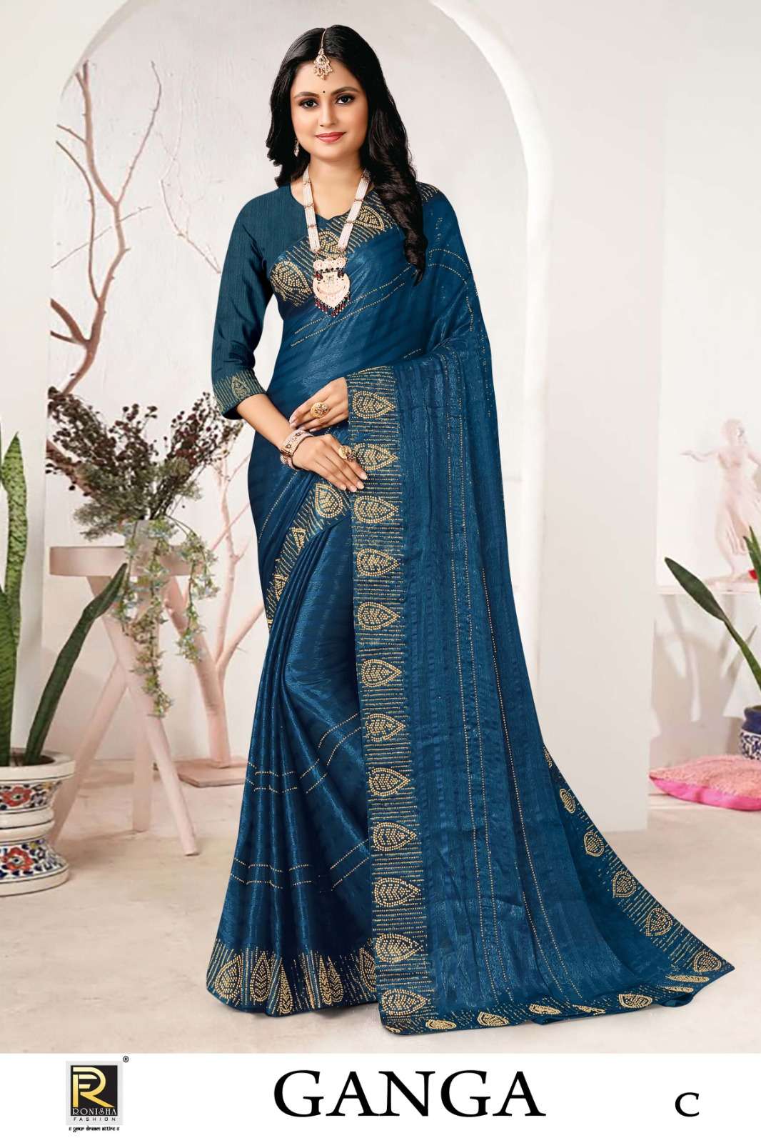 Ronisha Ganga Fancy Designer Saree Wholesale catalog