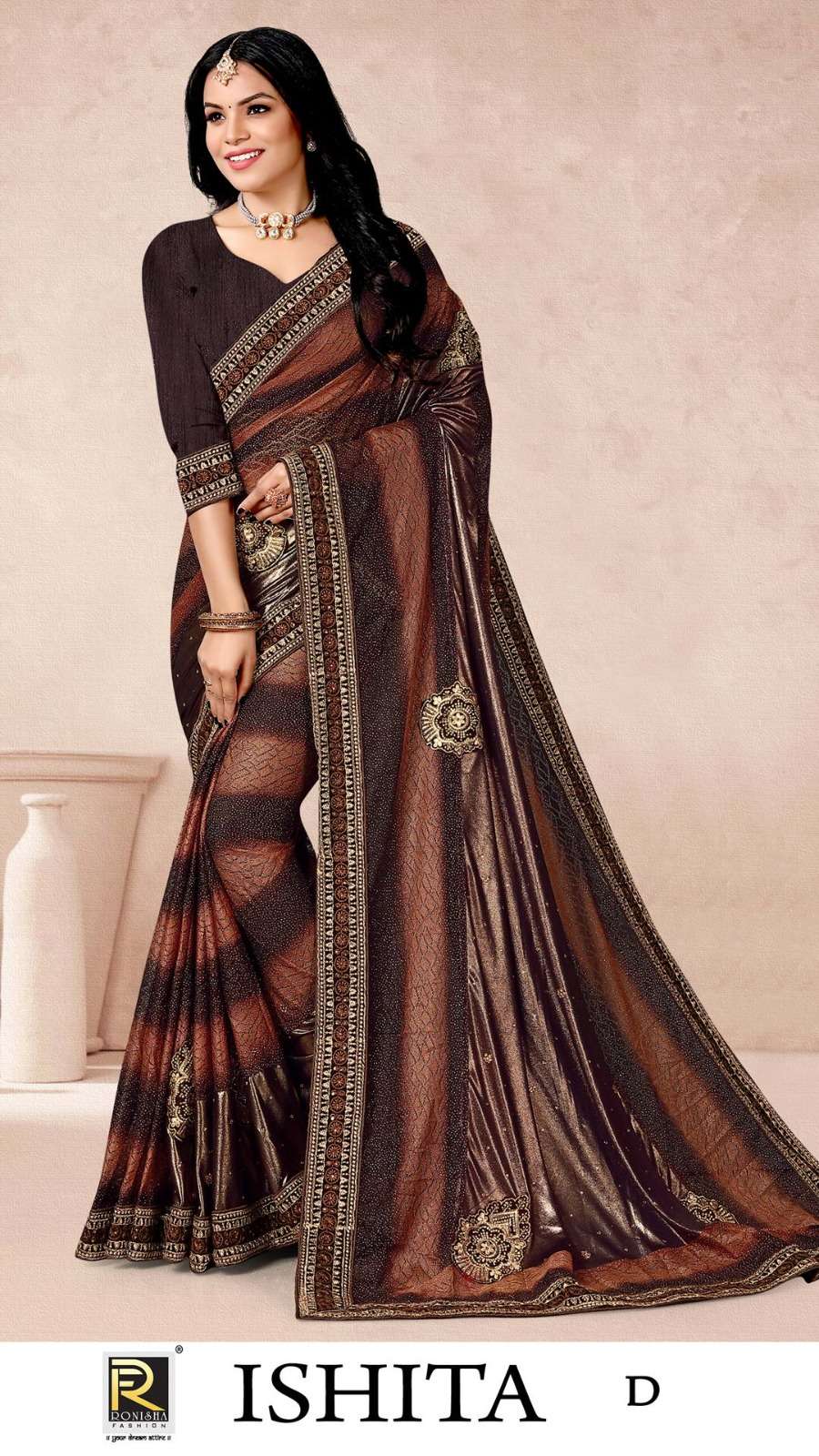Ronisha Ishita Embroidery Fancy Designer Saree Wholesale catalog