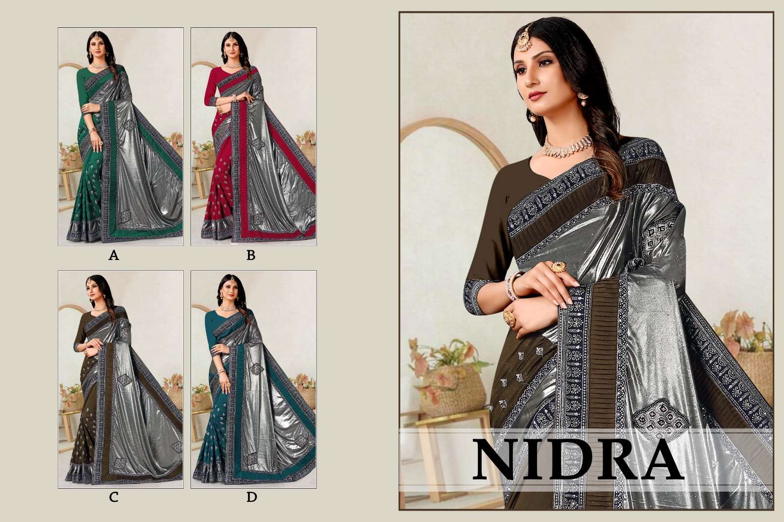 Ronisha Nidra Fancy Designer Embroidery Saree Wholesale catalog