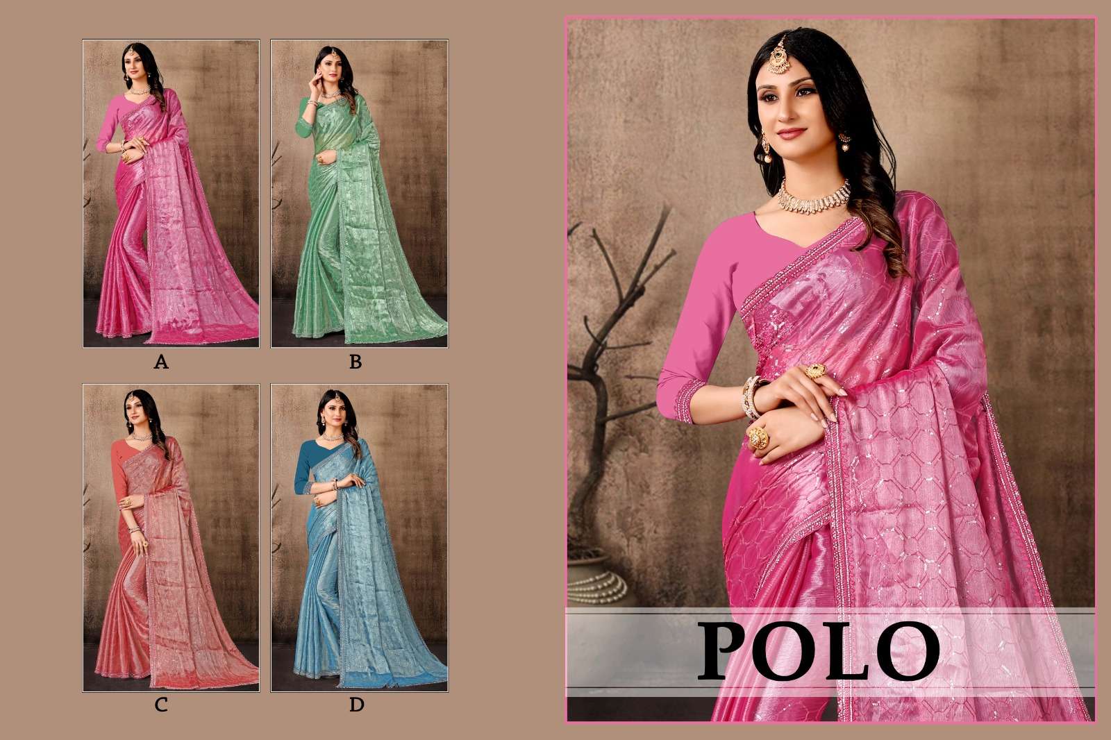 Ronisha Polo Fancy Designer Organza Saree Wholesale catalog