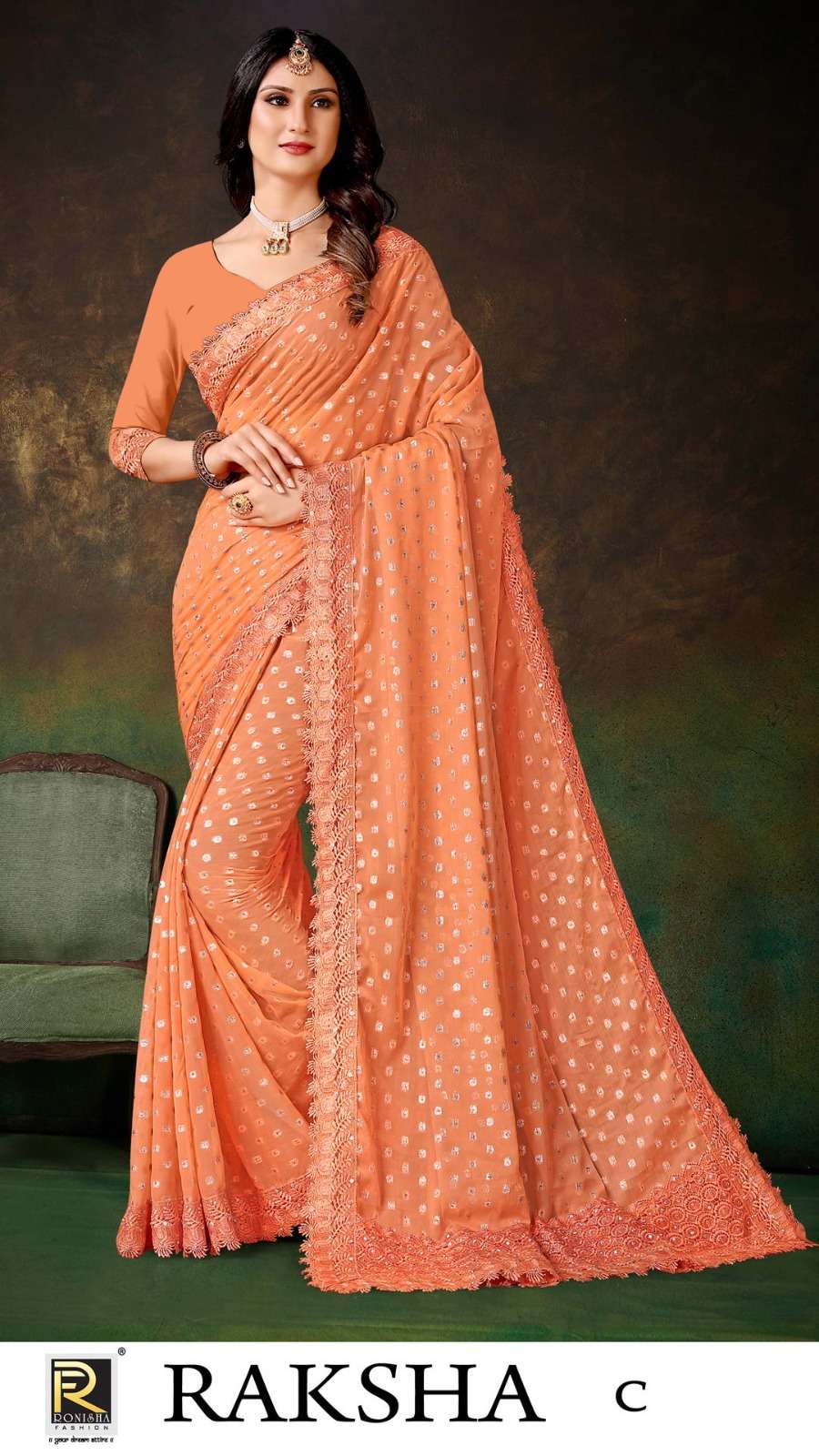 Ronisha Raksha Fancy Designer Lycra Saree Wholesale catalog