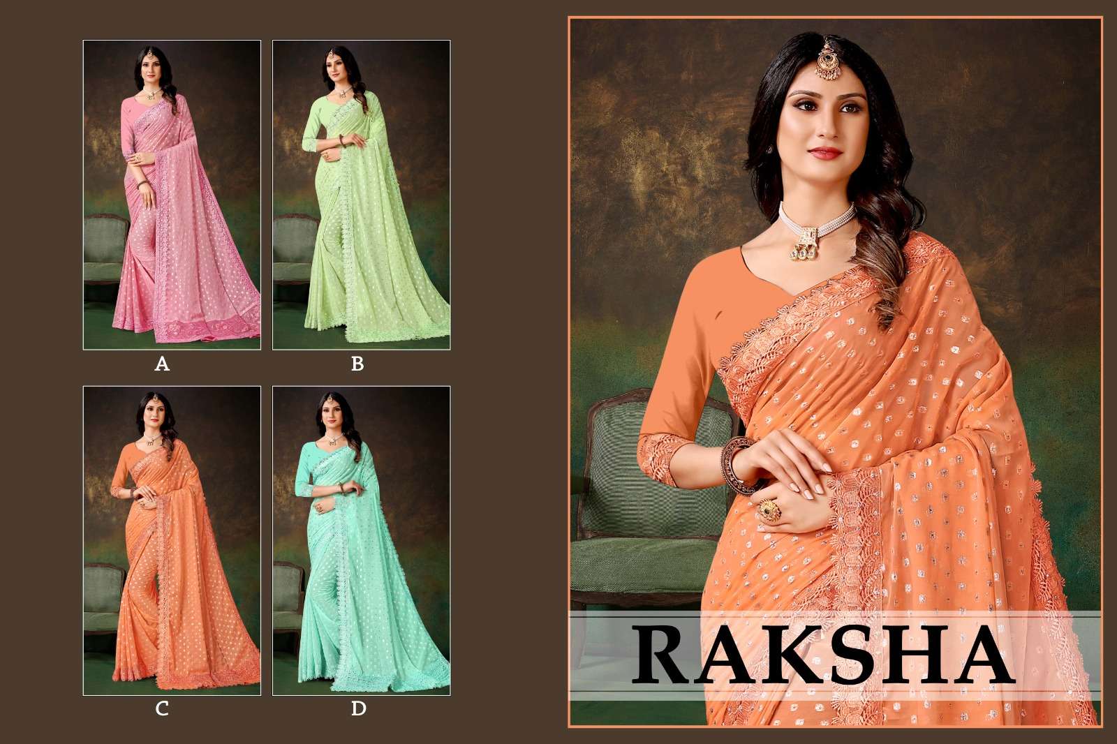 Ronisha Raksha Fancy Designer Lycra Saree Wholesale catalog