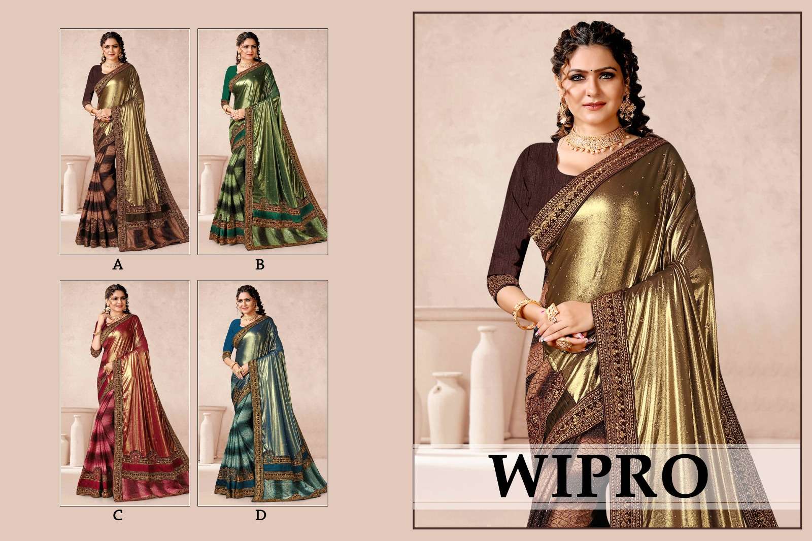 Ronisha Wipro Designer Stone Worked Saree Wholesale catalog