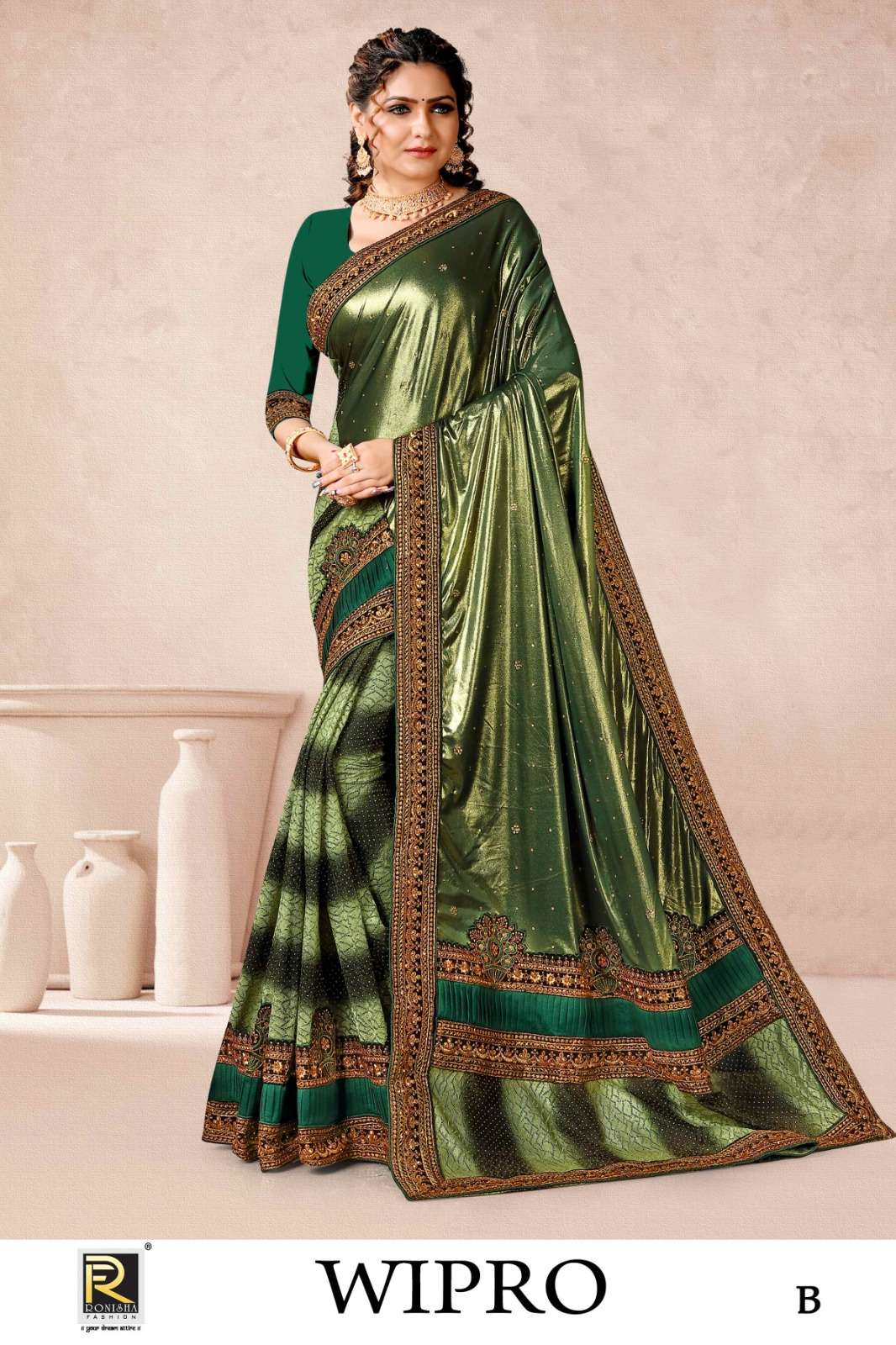 Ronisha Wipro Designer Stone Worked Saree Wholesale catalog