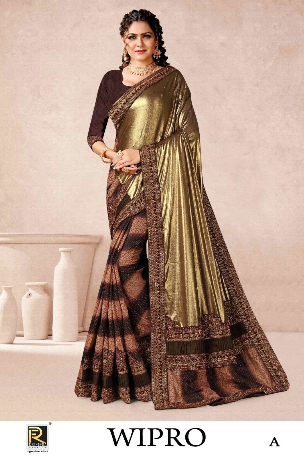 Ronisha Wipro Designer Stone Worked Saree Wholesale catalog