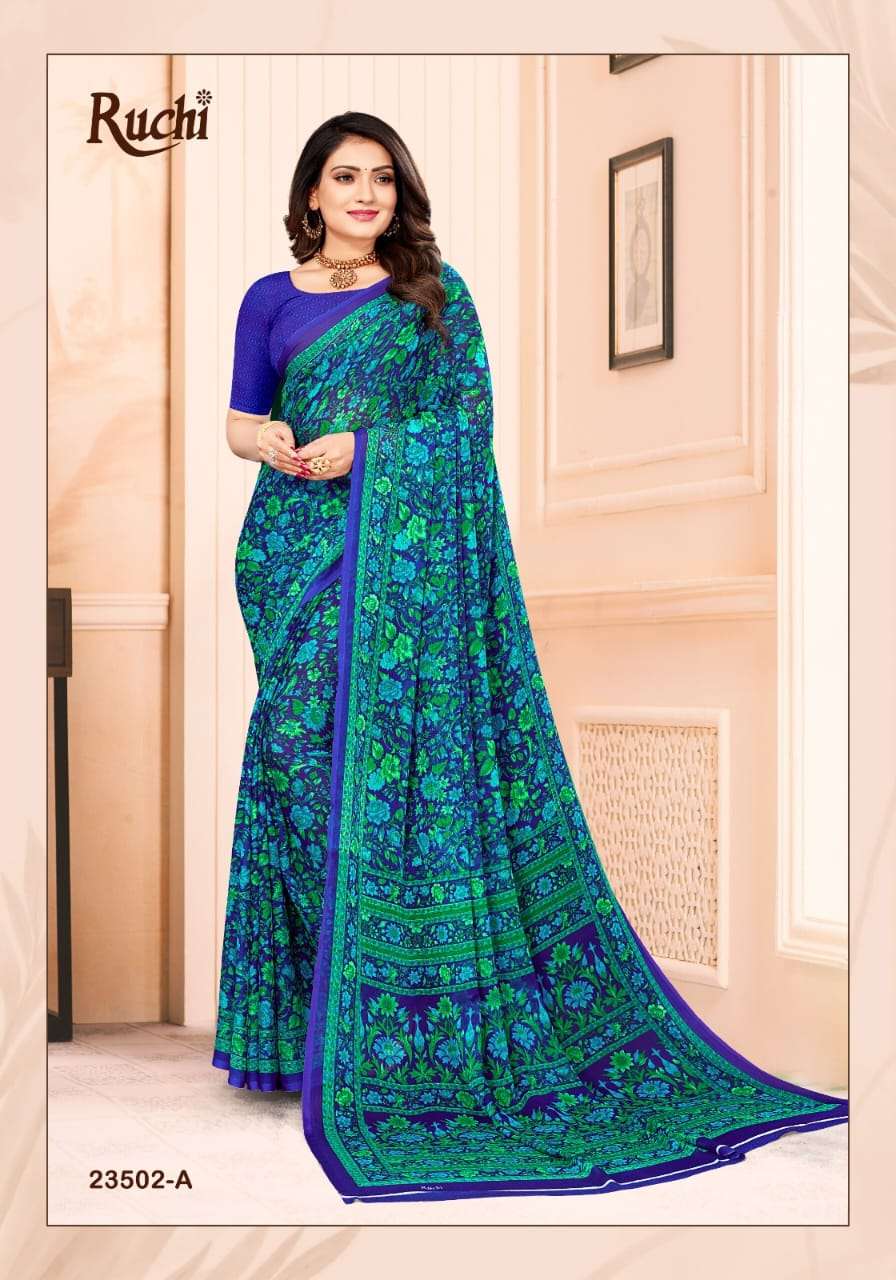 Ruchi Star Chiffon 102 Casual Printed Chiffon Saree Wholesale catalog