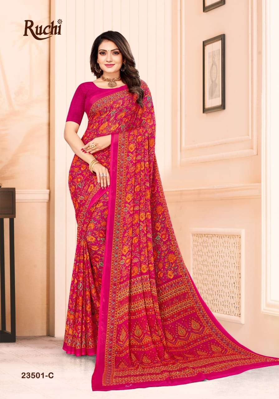 Ruchi Star Chiffon 102 Casual Printed Chiffon Saree Wholesale catalog