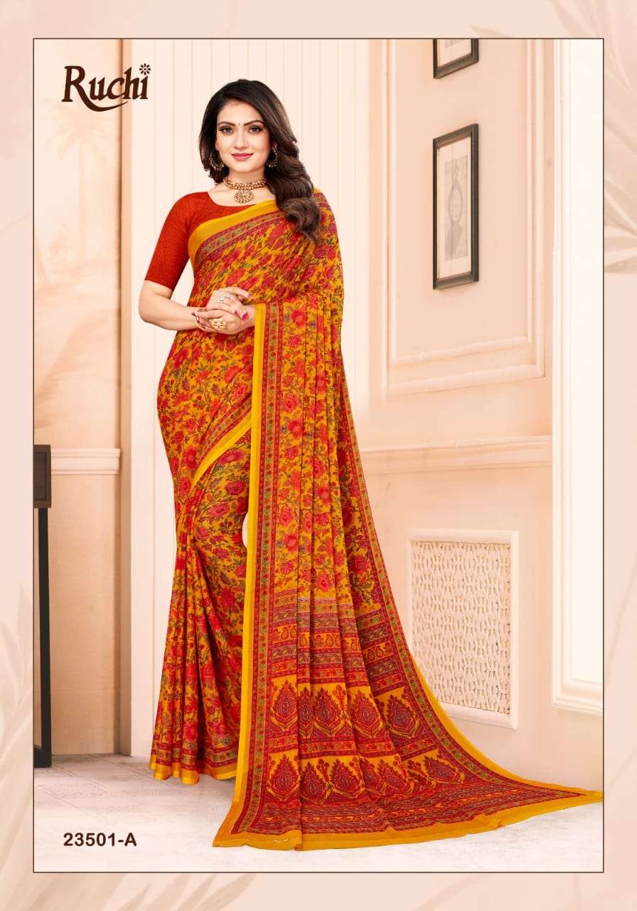 Ruchi Star Chiffon 102 Casual Printed Chiffon Saree Wholesale catalog