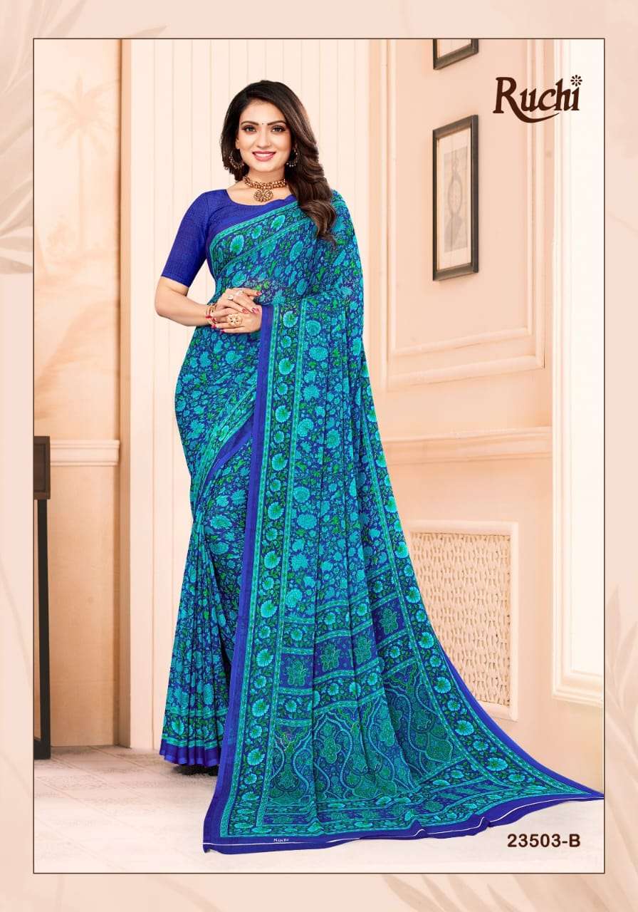 Ruchi Star Chiffon 102 Casual Printed Chiffon Saree Wholesale catalog