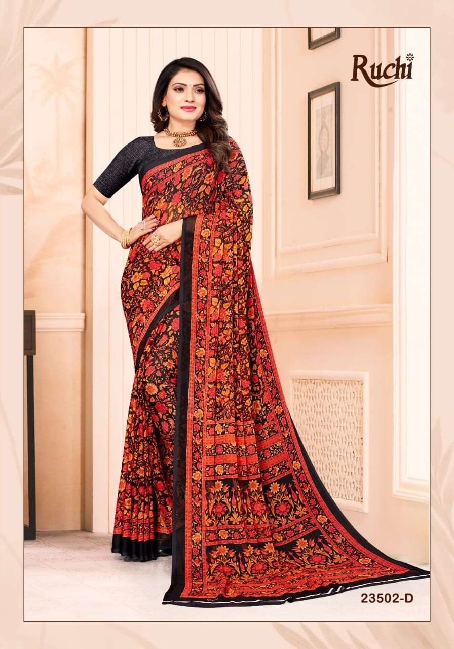 Ruchi Star Chiffon 102 Casual Printed Chiffon Saree Wholesale catalog