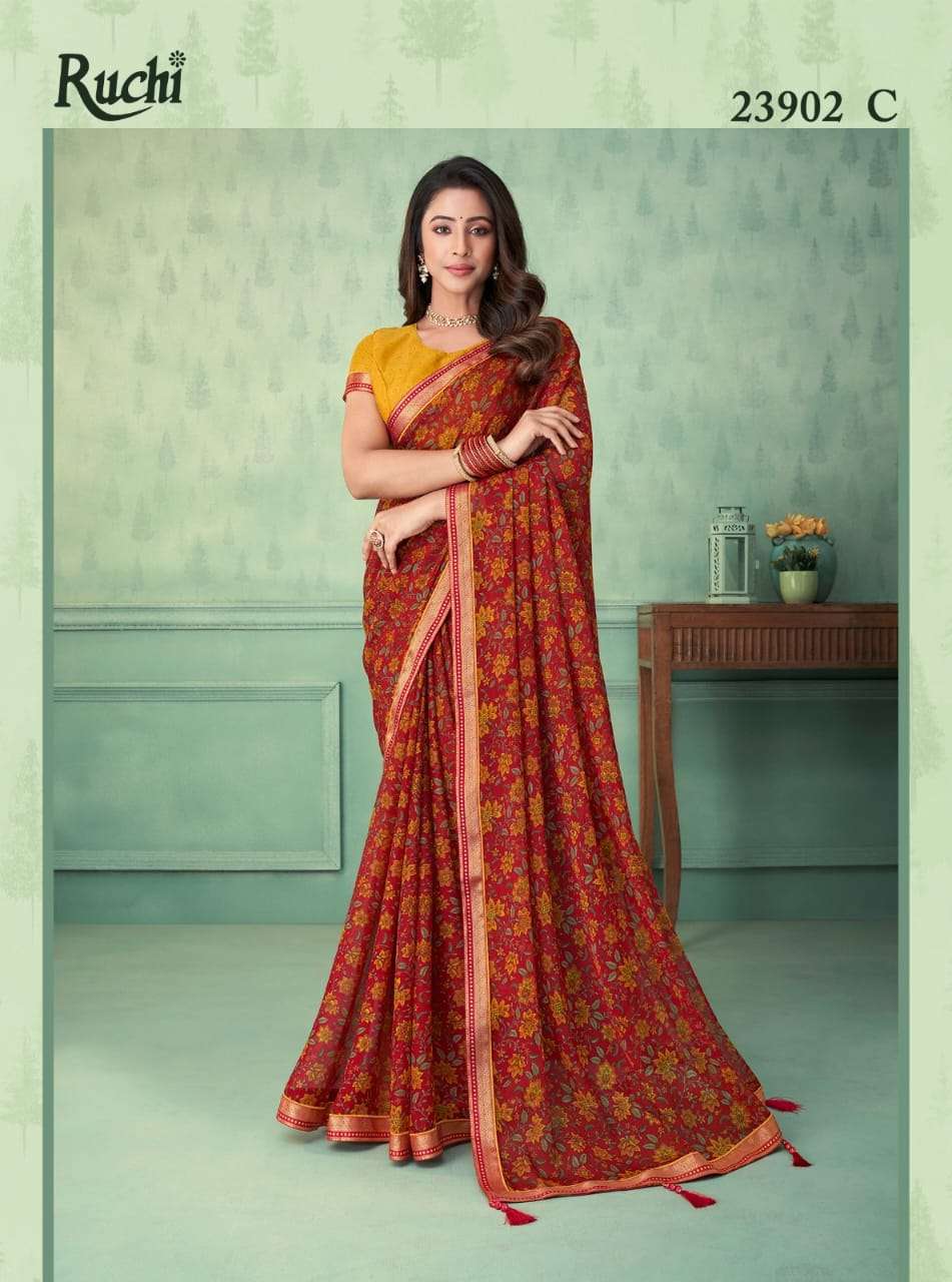 Ruchi Vaani 23901 Casual Printed Chiffon Saree Wholesale catalog