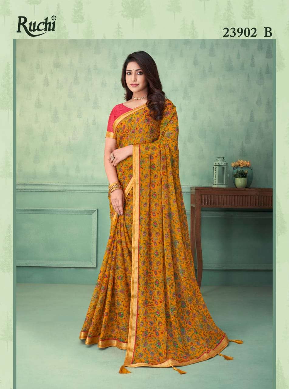 Ruchi Vaani 23901 Casual Printed Chiffon Saree Wholesale catalog