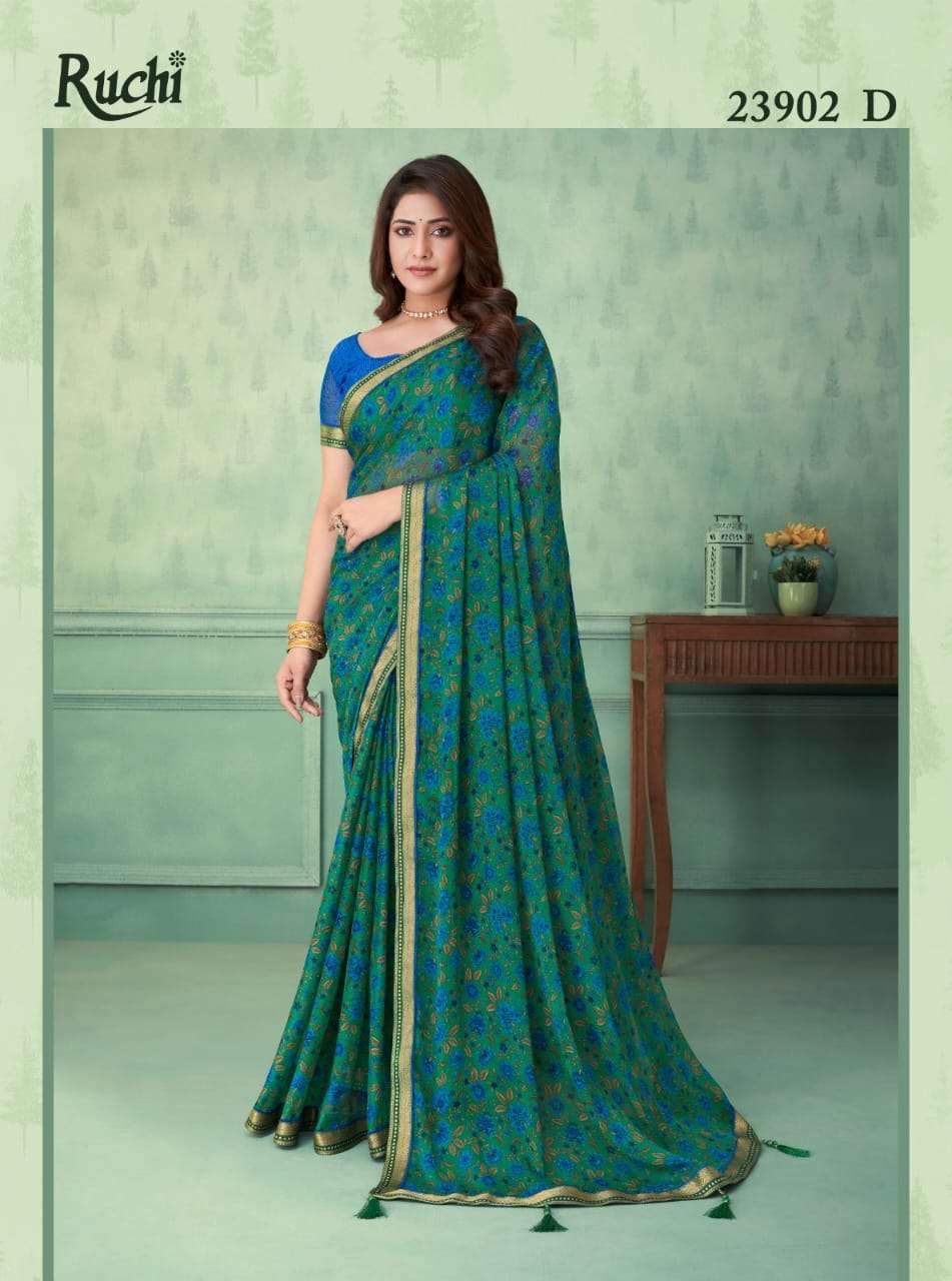 Ruchi Vaani 23901 Casual Printed Chiffon Saree Wholesale catalog