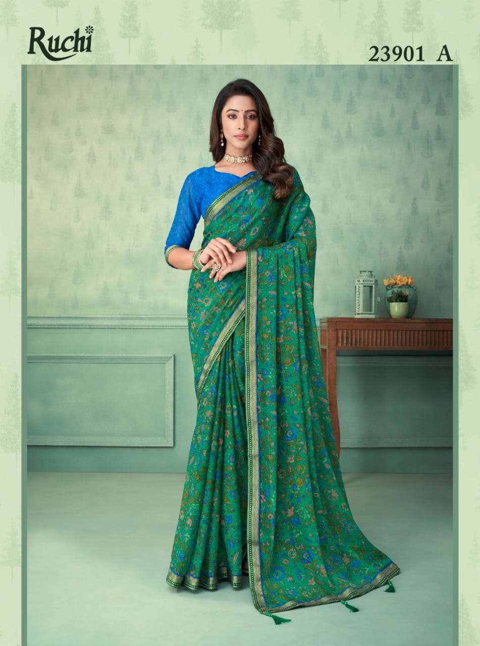 Ruchi Vaani 23901 Casual Printed Chiffon Saree Wholesale catalog