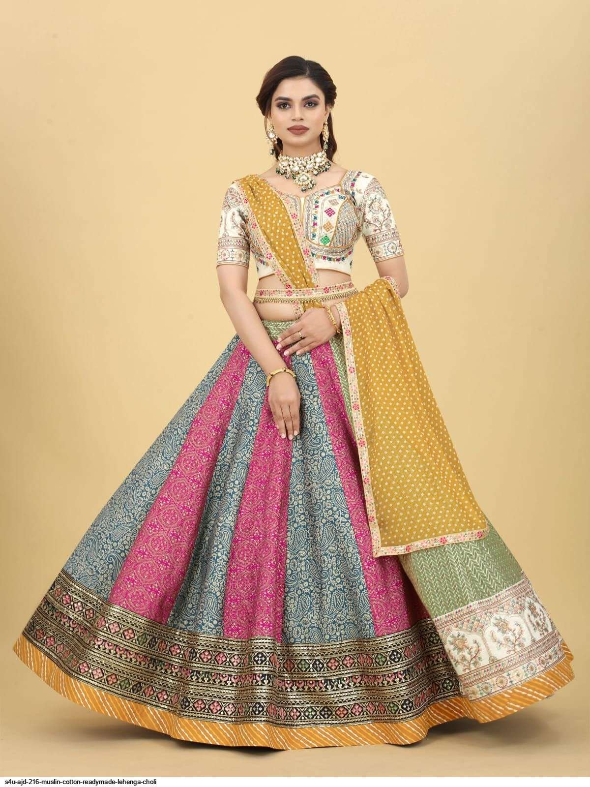 S4U AJD 216 MUSLIN COTTON READYMADE LEHENGA CHOLI Wholesale catalog