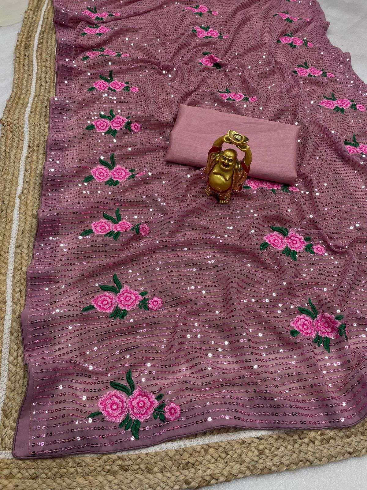 Santi 352 Designer Sequence Georgette Saree Wholesale catalog