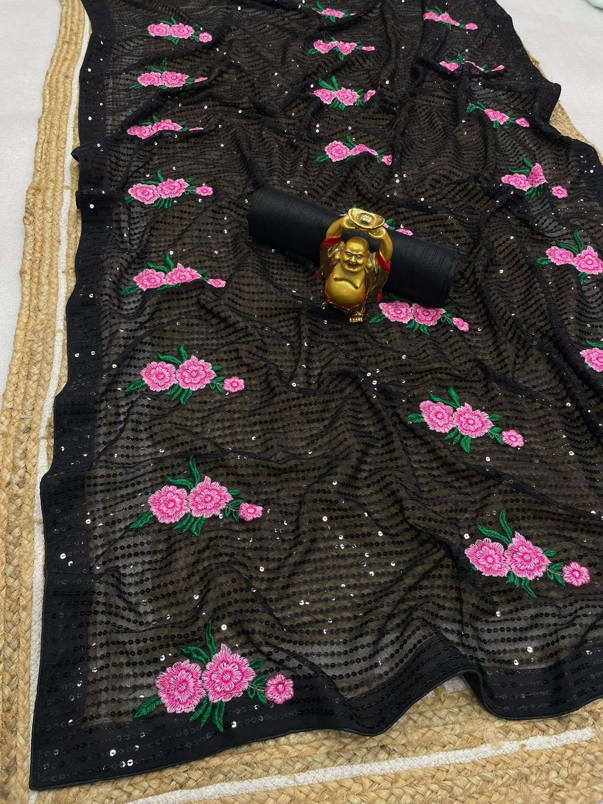 Santi 352 Designer Sequence Georgette Saree Wholesale catalog