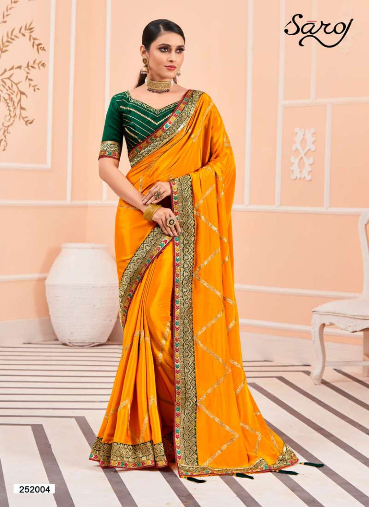 Saroj Cherry Silk Embroidery Designer Saree Wholesale catalog