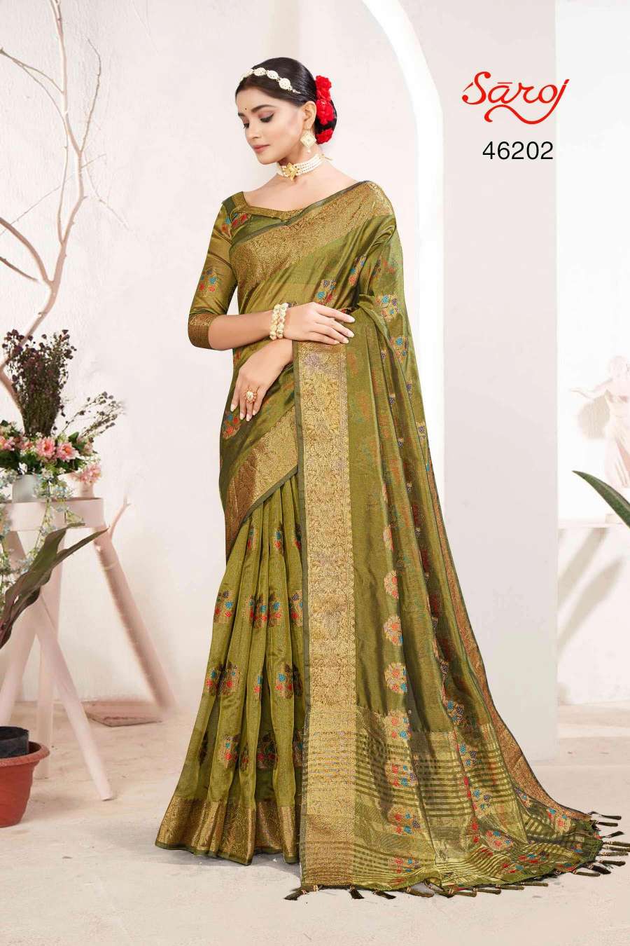 Saroj Mahrabaa Designer Organza Silk Saree Wholesale catalog