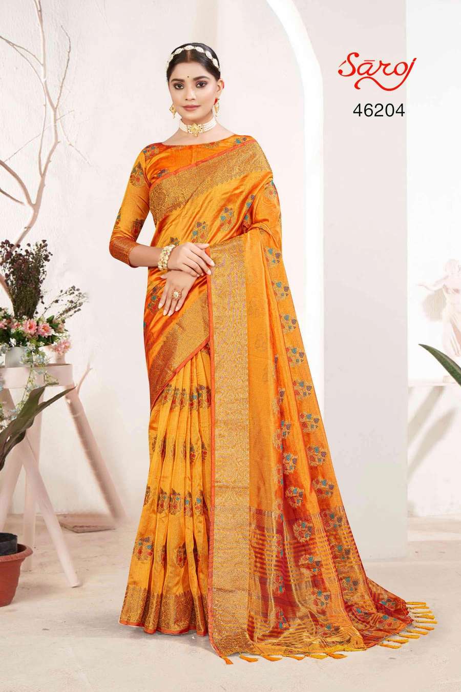 Saroj Mahrabaa Designer Organza Silk Saree Wholesale catalog